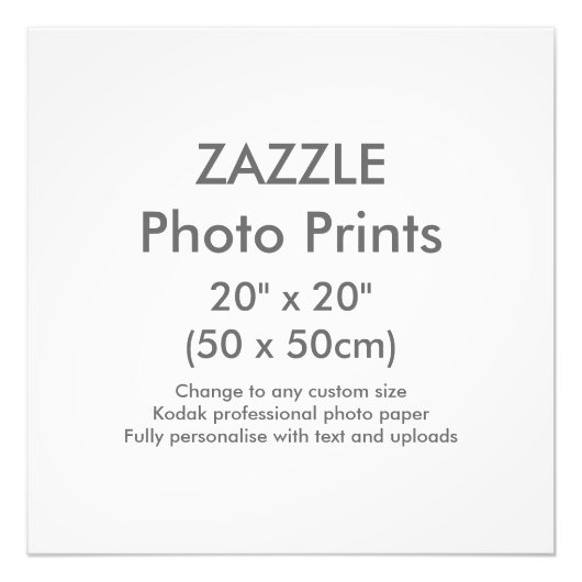 Zazzle Custom 20" x 20" Foto Print Template (Vorne)