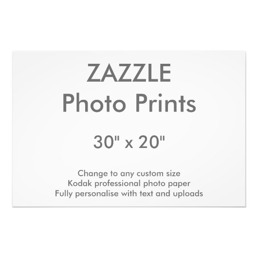 Zazzle Custom 30" x 20" Foto Print 76 x 51 cm (Vorne)