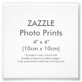 Zazzle Custom 4" x 4" Foto Druckvorlage (Vorne)