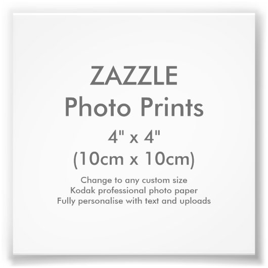 Zazzle Custom 4" x 4" Foto Druckvorlage (Vorne)