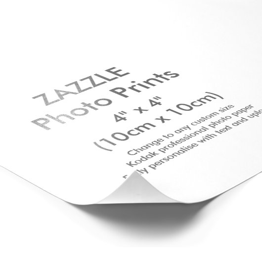Zazzle Custom 4" x 4" Foto Druckvorlage (Ecke)
