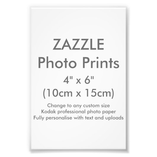 Zazzle Custom 4" x 6" Foto Druckvorlage (Vorne)