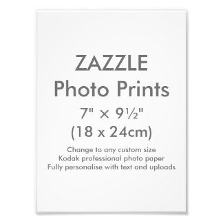 Zazzle Custom 7" × 9½" Foto Druckvorlage