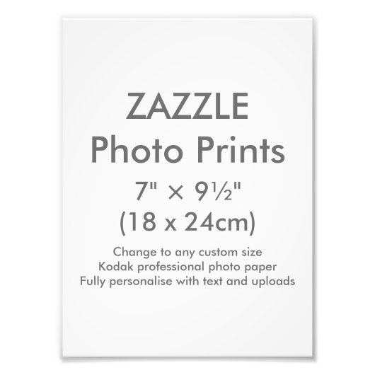 Zazzle Custom 7" × 9½" Foto Druckvorlage (Vorne)