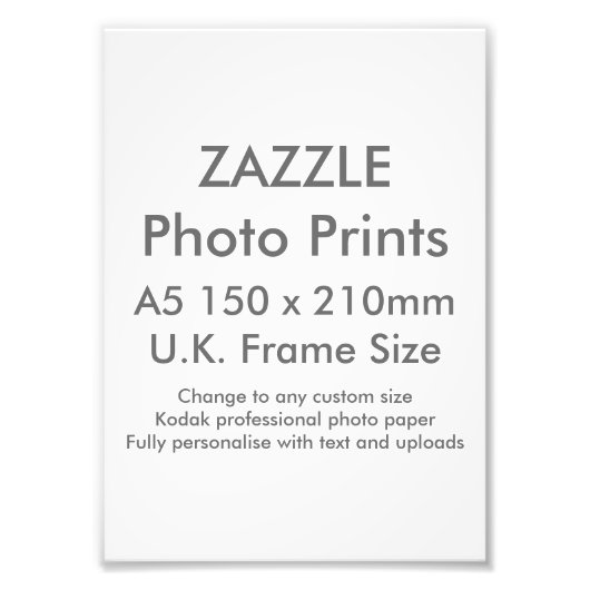 Zazzle Custom A5 Foto Print UK Frame Size (Vorne)