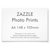 Zazzle Custom A6 14,8 x 10,5 cm Foto Print (Vorne)