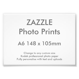 Zazzle Custom A6 14,8 x 10,5 cm Foto Print