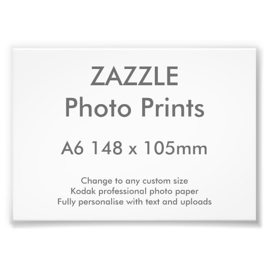 Zazzle Custom A6 14,8 x 10,5 cm Foto Print (Vorne)