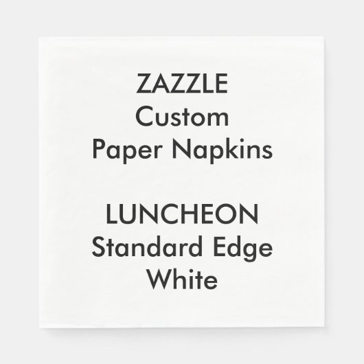 Zazzle Custom Large WHITE Luncheon Papier Napkins Serviette (Vorderseite)