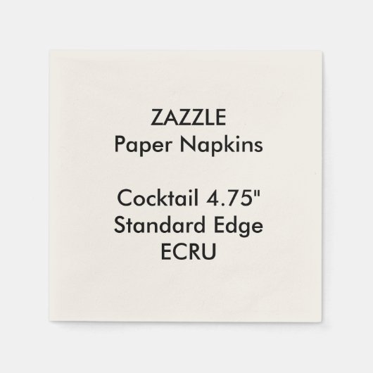 ZAZZLE Custom Small ECRU Cocktailpapier Napkins Serviette (Vorderseite)