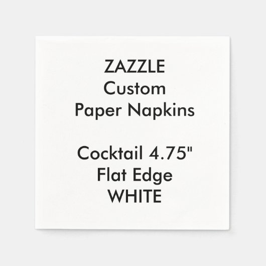 Zazzle Custom Small White Cocktail Papier Napkins Serviette (Vorderseite)