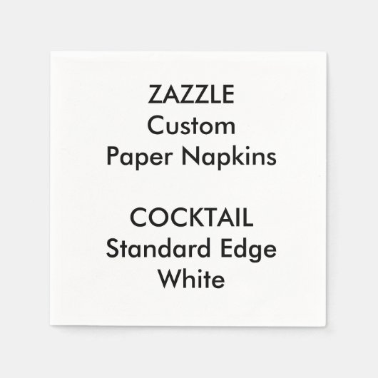 Zazzle Custom Small White Cocktail Papier Napkins Serviette (Vorderseite)