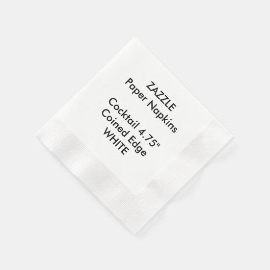 ZAZZLE Custom WHITE Cocktail Papier Napkins Serviette (Ecke)