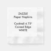 ZAZZLE Custom WHITE Cocktail Papier Napkins Serviette (Vorderseite)