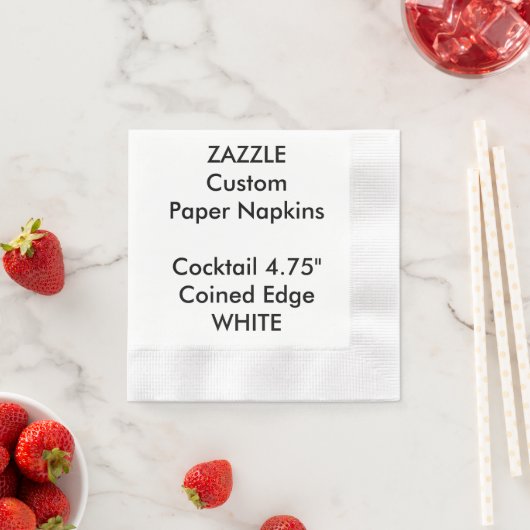 Zazzle Custom WHITE Cocktail Papier Napkins Serviette (Beispiel)