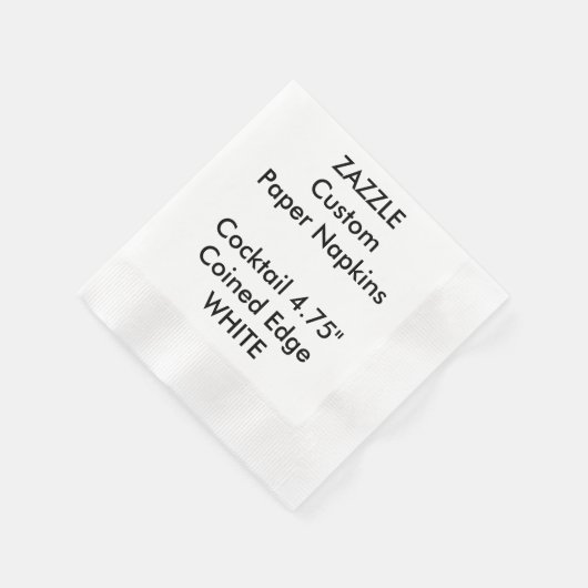 Zazzle Custom WHITE Cocktail Papier Napkins Serviette (Ecke)