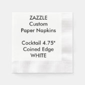 Zazzle Custom WHITE Cocktail Papier Napkins Serviette (Vorderseite)