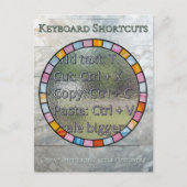 Zazzle Designer Keyboard Shortcuts Reference Card Postkarte (Vorderseite)