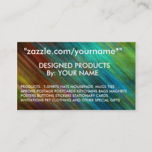 ZAZZLE GESCHÄFTS-KARTE zazzle.com/yoourname* " Visitenkarte