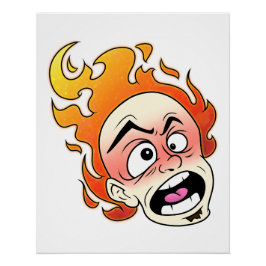 Zazzle Glossy Poster, schmuddeliger Feuerkopf Poster