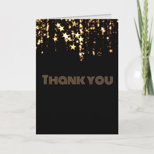 Zazzle goldener Stern gefaltet danke Karte (Vorderseite)