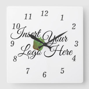 Zazzle Ihr Logo hier Quadratische Wanduhr