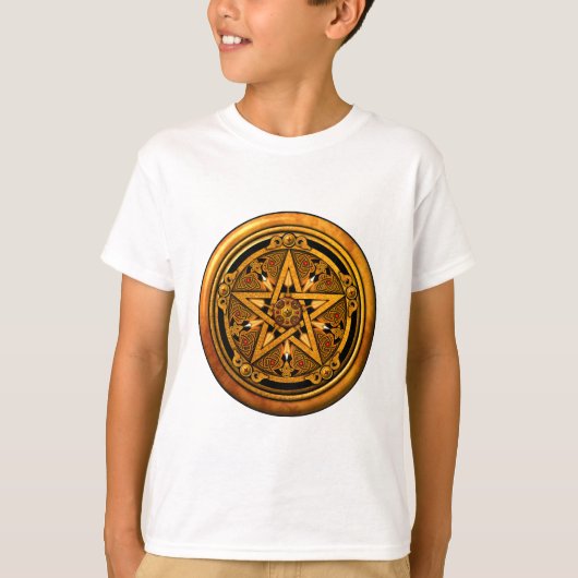 Zazzle - männliches GoldPentagramm-noback T-Shirt (Vorderseite)