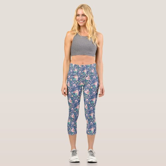 ZAZZLE Meerjungfrau Mutter Tochter Bonding Ocean D Capri Leggings (Vorderseite)