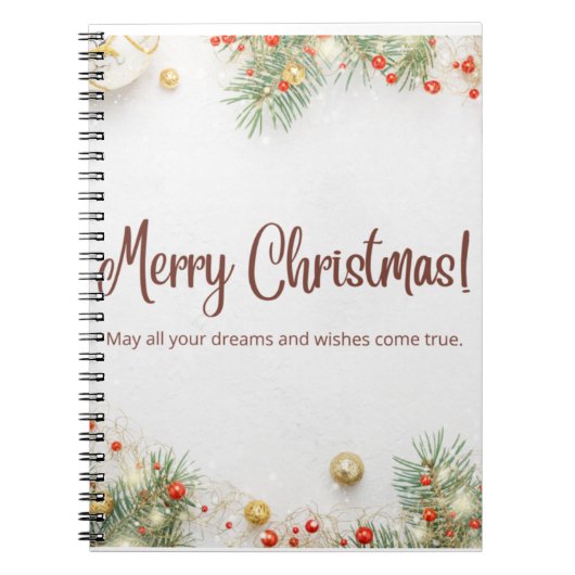 Zazzle Merry Christmas Notebook Notizblock (Vorderseite)