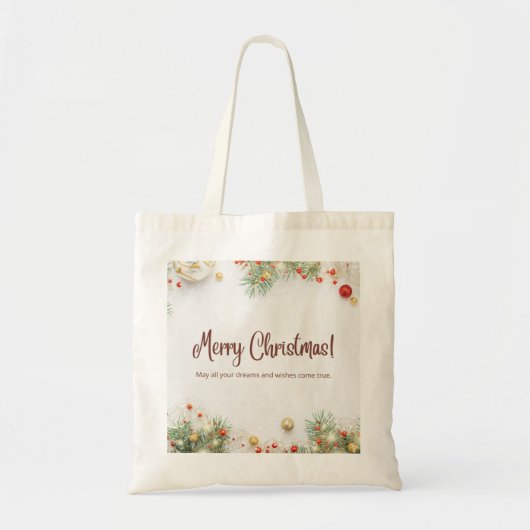 Zazzle Merry Christmas Tragetasche (Vorne)