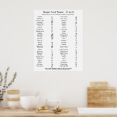 Zazzle Script Schrift A - G Vergleich - Großbuchst Poster (Küche)