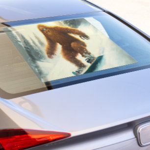 Zazzle Shaggy Bigfoot Snowboardfahren Auto Heck  Fensteraufkleber