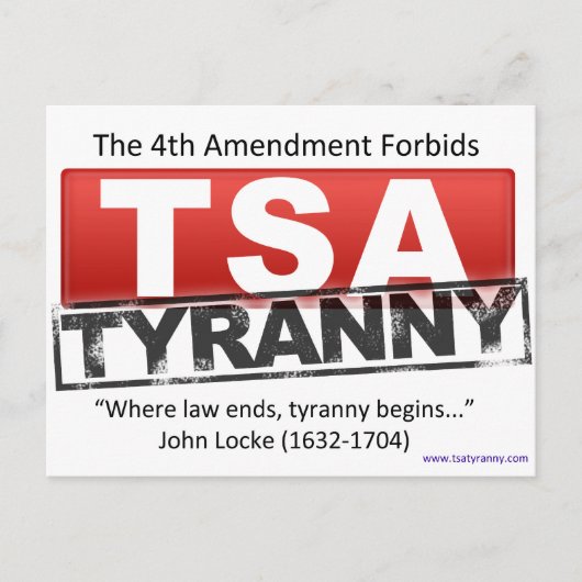 Zazzle TSA Tyranny Image Postkarte (Vorderseite)