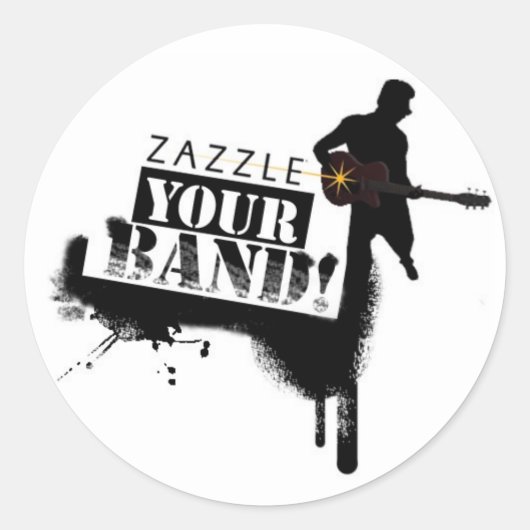 Zazzle Your Band Runder Aufkleber (Vorderseite)