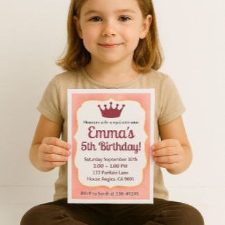 Zazzlemade Royal Kindergeburtstag Einladungskarte Einladung