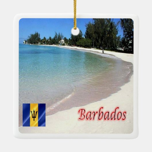 zB007 BARBADOS Strand, Meerblick, Keramikornament (Rückseite)