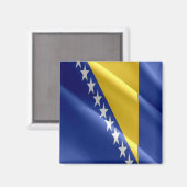 zBA002 WAVING FLAG Bosnien und Herzegowina, Kühlsc Magnet (Vorderseite/Rückseite)
