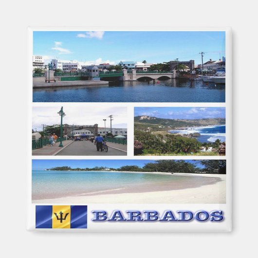 zBB003 BARBADOS, Mosaik, Amerika, Kühlschrank Magnet (Vorne)