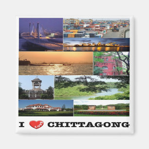 zBD003 I Liebe CHITTAGONG, Bangladesch, Kühlschran Magnet