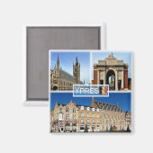 zBE004 YPRES - LAKENHAL Flanders Fields Museum Magnet (Vorderseite/Rückseite)
