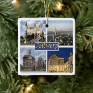 zBE008 ANTWERP Belgien, Keramikornament