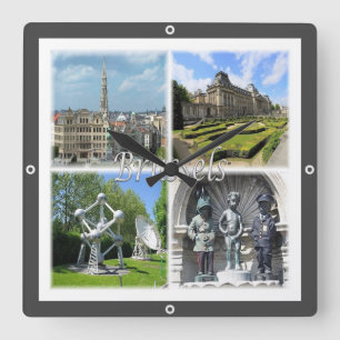 zBE009 BRÜSSEL Bruxelles Belgien, Quadratische Wanduhr