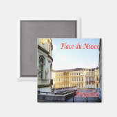 zBE017 BRÜSSEL BRUXELLES Museumsplatz, Kühlschrank Magnet (Vorderseite/Rückseite)