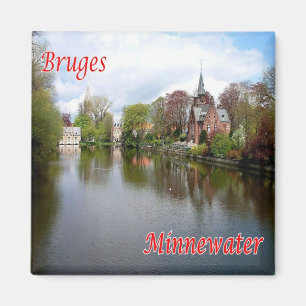zBE036 BRUGES Minnewaterl, Belgien, Kühlschrank Magnet