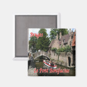 zBE041 BRUGES Boniface Bridge, Belgien, Kühlschran Magnet (Vorderseite/Rückseite)