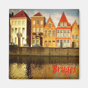 zBE043 BRUGES Houses Belgien, Kühlschrank Magnet