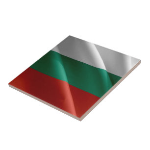 zBG002 BULGARIAN schwingende FLAG Bulgarien, Fliese