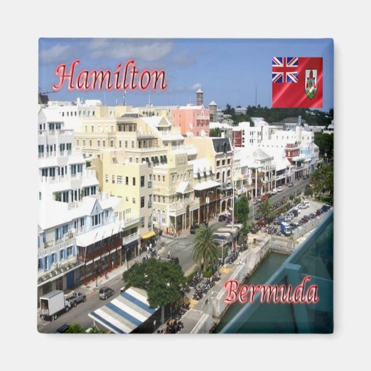 zBM004 HAMILTON, Front Street, Bermuda, Kühlschran Magnet (Vorne)