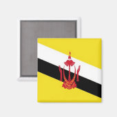 zBN001 Bruneian FLAG Brunei, Kühlschrankmagnet (Vorderseite/Rückseite)