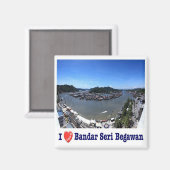 zBN004 I Liebe BANDAR SERI BEGAWAN, Brunei, Kühlsc Magnet (Vorderseite/Rückseite)